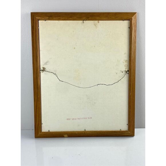 Vintage 1935 19" x 23" Warner Sallman Signed Head Of Jesus Christ Print Framed - Picture 4 of 6